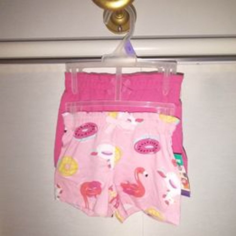 new baby girl set of 2 shorts size 12 month, pink and light pink w/ unicor K-045
